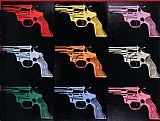 Andy Warhol Canvas Paintings - Gun 1982